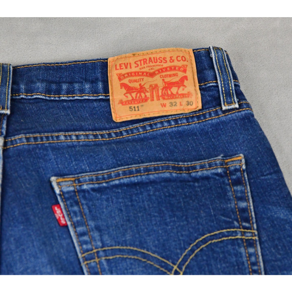 Levis Jeans 511 Mens 32x30 (31x29 Meas) Slim Fit Blue Denim - Picture 2 of 9